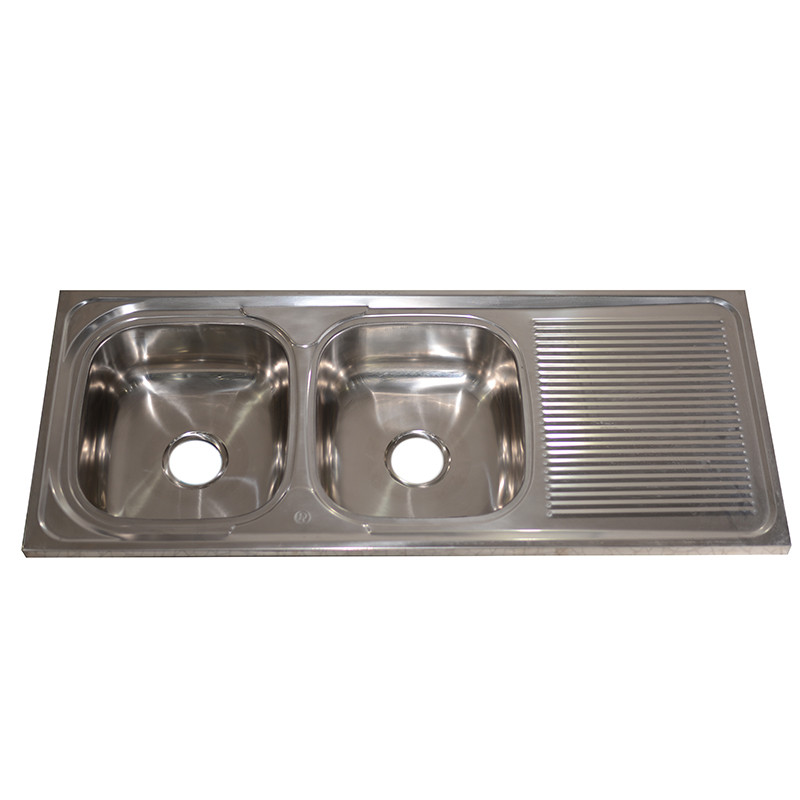 PILETA AC. INOX. 2 BACHAS UNIV. 1.20MTX16CM ECO