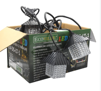GUIRNALDA LED 5M 2X1MM 10 LAMP ECOVILLE 57127
